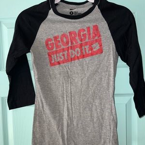 Women’s Nike Georgia Bulldogs T-Shirt Size Small 3/4 Sleeve